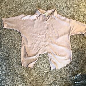 Forever 21 Lavender Satin Button-Up
